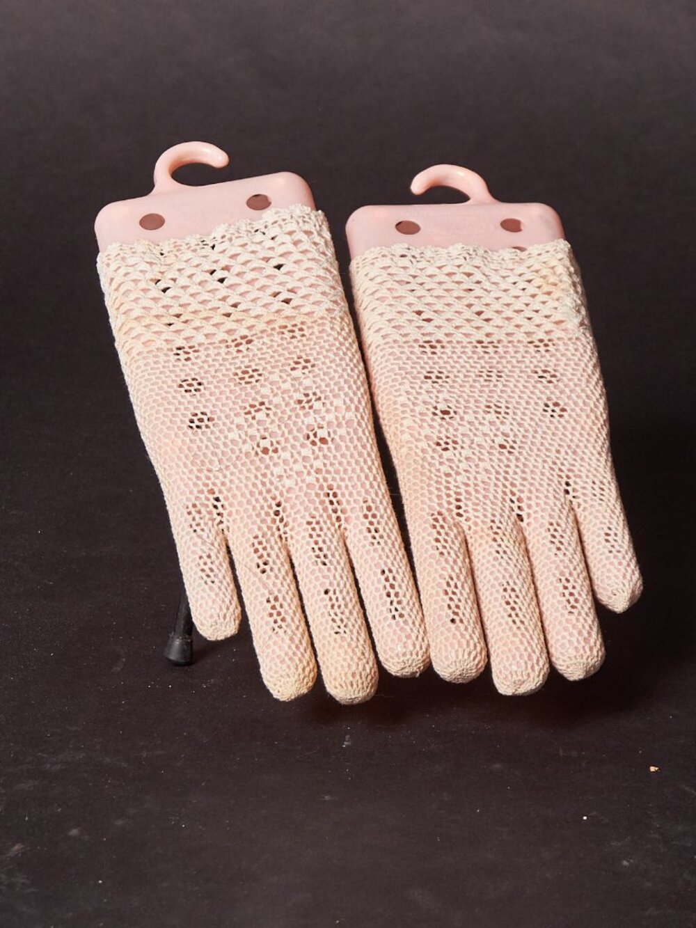 Vintage Cream Hand Knit Lace Gloves